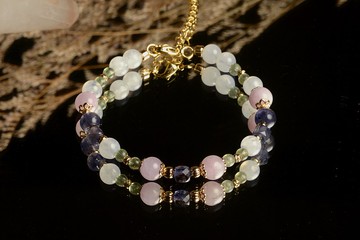 【神山晶礦】堇青鋰輝橄欖月光手鍊/堇青/鋰輝/橄欖/月光