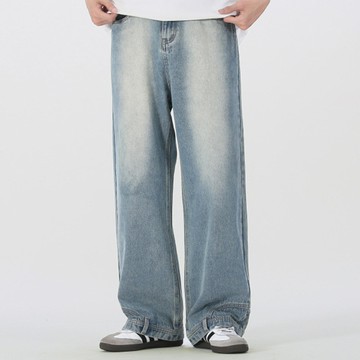 【CS22】美式復古反穿倒裝牛仔褲(S-3XL)-1入