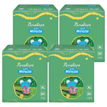 Penelope Miracle 奇蹟乾爽黏貼型尿布 11kg以上  XL  104片
