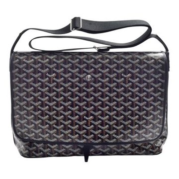 GOYARD 經典Capetien系列滿版LOGO手工帆布斜背/肩背包(黑色)