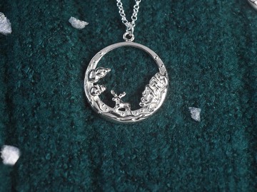 聖誕雪景 | 純銀項鍊 立體項鍊 長鏈 刻字 手作銀飾 情人禮物