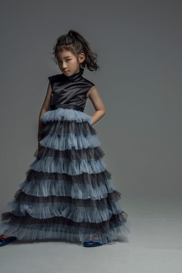 Tiered Tulle Dress with Roll Neck / FW2019