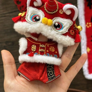 臺灣出貨 10cm娃衣 10cm棉花娃娃衣服 娃娃新年拜年服 新年娃衣 娃娃“煙火年年”娃衣 玩偶着替套裝 娃娃配飾