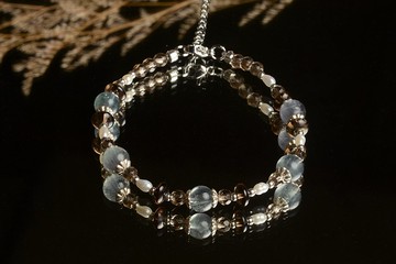 【神山晶礦】螢石茶晶珍珠手鍊/螢石/茶晶/珍珠