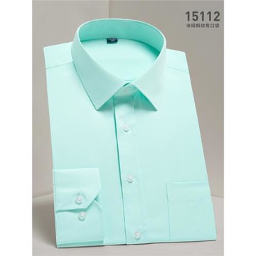2025秋季長袖襯衫男青年商務職業工裝淺綠色襯衣男西裝寸衫斜紋款