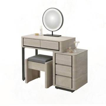 文創集 珍妮2.7尺可伸縮鏡台組合(含化妝椅)-80x40x128cm免組