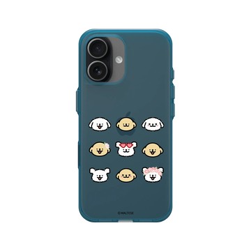 iPhone 17 Clear (相機按鈕) 夜幕藍 - Maltese線條小狗 - 線條小狗九宮格