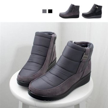 【Alice】現貨太空輕暖雪地內加絨保暖靴(內加絨/休閒鞋/側拉鏈)