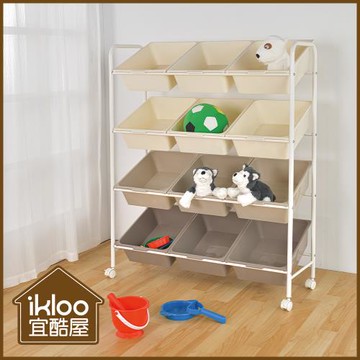 IKLOO 人氣收納限定經典色系12格玩具收納車 東森網路購物爆款