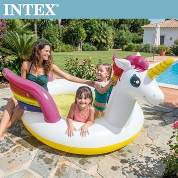 盒損全新福利品出清-【INTEX】獨角獸噴水戲水游泳池(272*193*104cm)(151L)適用2歲+