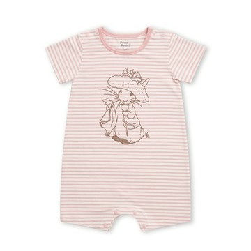 童話世界短袖橫紋側開兔裝