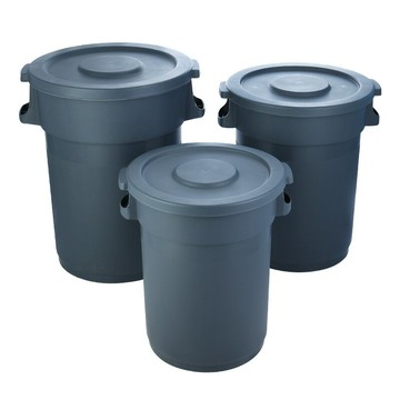 戶外環衛大號圓形垃圾桶帶輪帶蓋工業超大容量儲水桶商用餐飲廚房[DD080109]