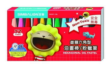 雄獅文具 HGOP-12色 中六角粉蠟筆 , 六角型油畫棒【APP滿額下單10%點數(單一帳號最高5000點)】1/31止