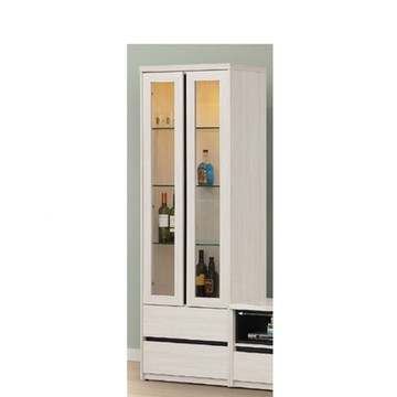 AS DESIGN 雅司家具-波特白榆木2.2尺展示櫃-66.6*40.5*195.5cm