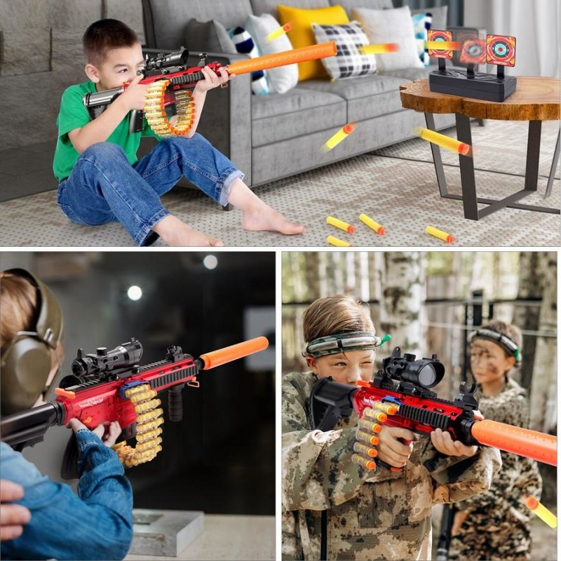 EagleStone スポンジ銃 おもちゃ 電動 ショットガン 射的