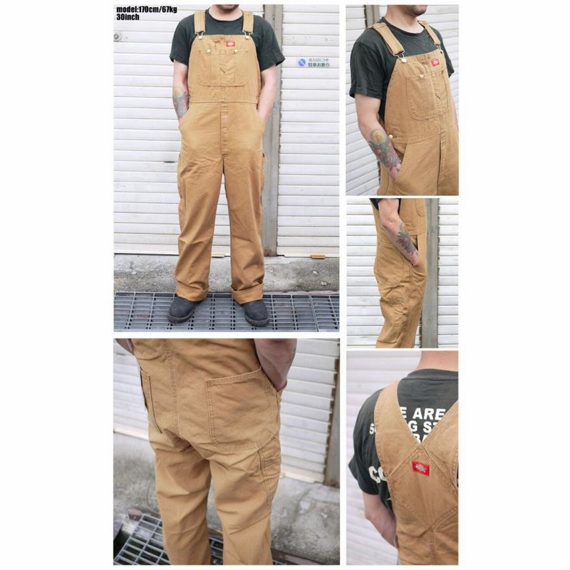 新品 W38 DB100 ダック オーバーオール ディッキーズ ブラウン