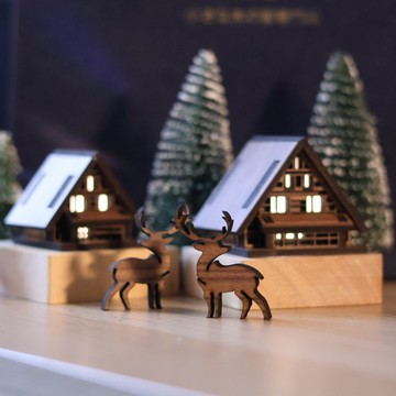 【迷你合掌屋1:200】合掌村小夜燈/原創手作/聖誕禮盒/交換禮物