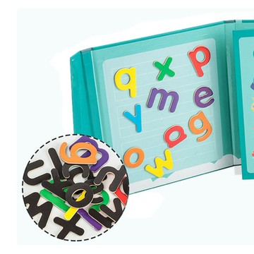 孩子國書本式磁性拼單字遊戲/認識26個英文字母(附水性筆一支)