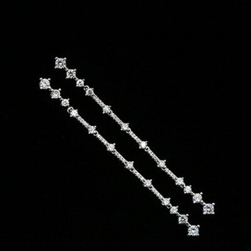 925純銀耳環鑲鑽耳飾-韓版時尚個性流蘇情人節生日禮物女飾品73du33【獨家進口】【米蘭精品】