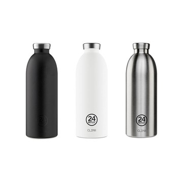 義大利 24Bottles 不鏽鋼雙層保溫瓶 850ml 冰雪白