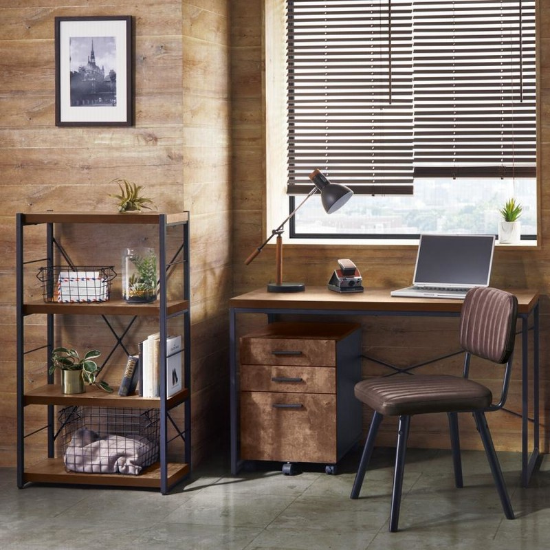 ニトリ L字 システム デスク キャネーラ 140 DBR ダークブラウン 机 ニトリL字システムデスク(キャネーラ 140 DBR)