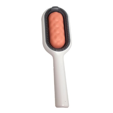 柔巾除毛清潔梳 54雙排梳齒 溫柔梳理去毛 ABS+矽膠材質 全身水洗 適用於貓咪、狗狗  短毛款 粉色  1個