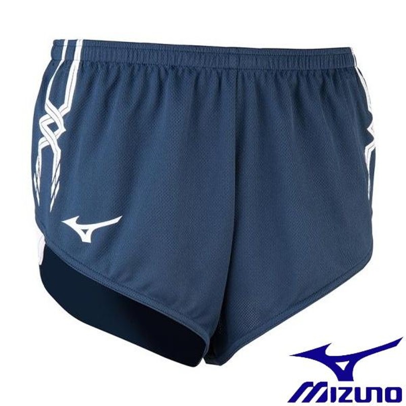 MIZUNO レーシングパンツ ドレスネイビー×ホワイト (U2MB8050) LINEショッピング