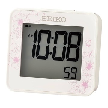 日本精工 SEIKO 碼表/倒數計時/貪睡 靜音 電子鍾(QHL097W)6.5x6.4cm
