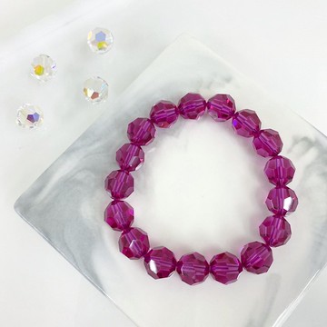 Edith & Jaz • Swarovski水晶圓珠手串10mm(紫紅)