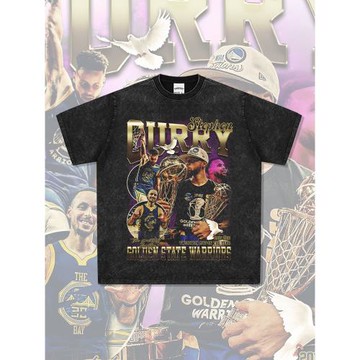 BC美式短袖庫里Curry印花重磅復古T恤寬松水洗做舊純圓領連帽衛衣