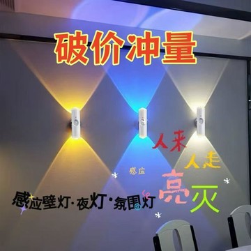 ⚡台灣出貨⚡高端新款人體感應小夜燈自動感應氛圍燈山丘貓眼可充電壁燈起夜燈