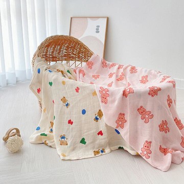 【川澤百貨】【限量供應】韓式ins嬰兒竹纖維毯兒童全棉透氣紗空調毯薄夏被新生兒四季包被