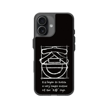 iPhone 17 Clear (相機按鈕) 酷墨灰 - KID - KID笑臉-草稿素描款
