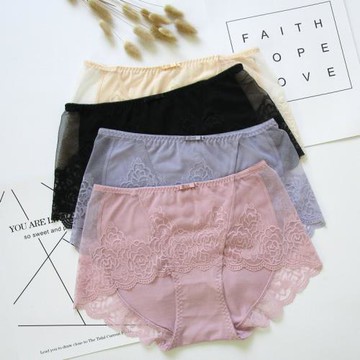 蝶安芬女士內褲中腰竹纖維網紗鏤空透氣性感無痕夏季新款奢華抗菌