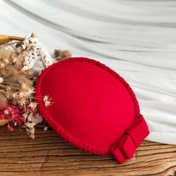 毛呢小禮帽潮女秋冬羊毛呢貝雷帽新娘發夾英倫復古裝飾帽