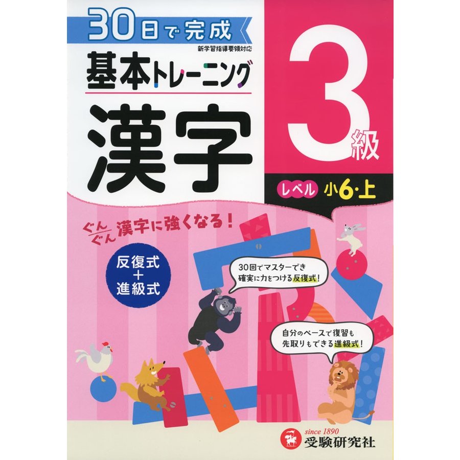 小学 基本トレーニング漢字3級 30日で完成 反復式 進級式