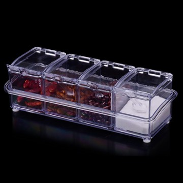 萊珍斯仿水晶調味盒套裝立式廚房鹽罐糖罐調料罐調味罐創意調料盒