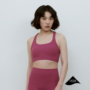 Lycra中強度X線條美背部運動內衣-莓果紫