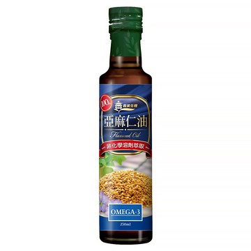 義美生機 亞麻仁油 非化學溶劑萃取 Omega-3  250ml  1瓶