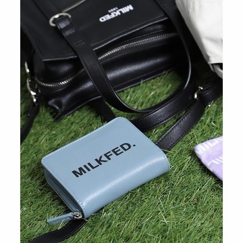 財布 二つ折り ミルクフェド 白 黒 MILKFED FAUX LEATHER WALLET
