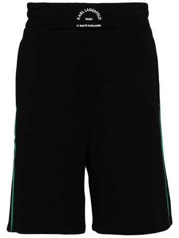 Karl Lagerfeld - logo-embroidered cotton boxing shorts - men - Organic Cotton - L - Black