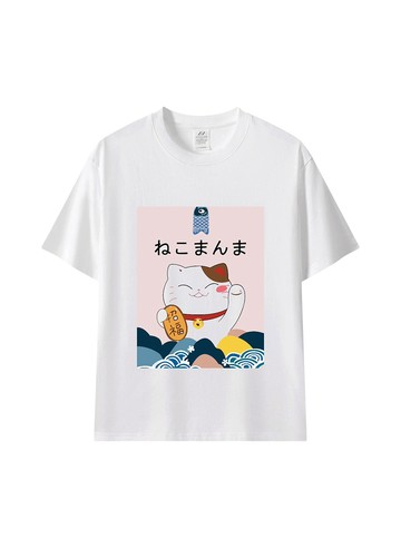 把好運穿在身上｜招財貓插畫T-shirt