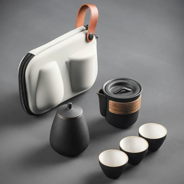 旅行茶具套裝便攜式包一壺三杯快客杯車載功夫戶外隨身游泡茶壺