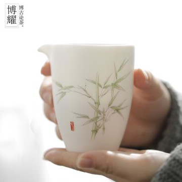 羊脂玉白瓷公道杯家用陶瓷大號茶海分茶器功夫茶具配件勻杯分茶杯