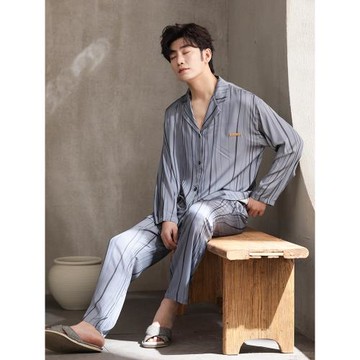 男冰絲薄款可外穿高級感夏天睡衣