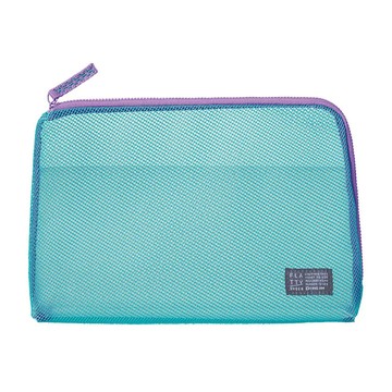 KING JIM FLATTY SHEER 多功能網狀拉鍊袋 L 綠色  1個