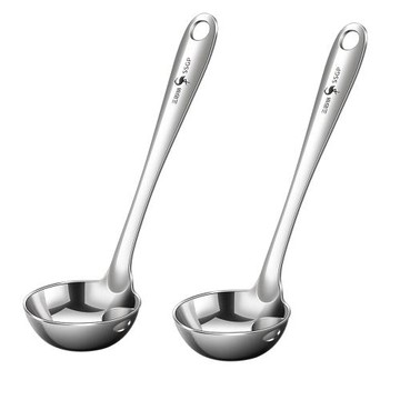 PUSH!餐廳廚房用品316L不銹鋼隔油湯勺 2入油湯分離勺濾油湯勺漏油湯勺撇油分油勺D373