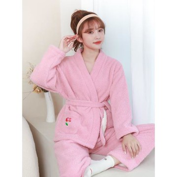 珊瑚絨睡衣女2025年新款加絨加厚法蘭絨秋冬保暖可外穿家居服套裝