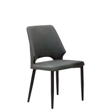 【Hampton 漢汀堡】傲德餐椅-深灰-2入組(椅子/餐椅/透氣皮革/防鏽處理)