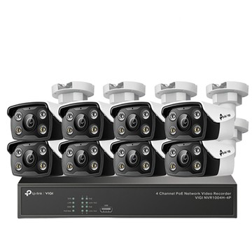 TP-Link 組合 VIGI NVR1008H-8MP 8路主機+VIGI C330 VIGI 3MP 戶外全彩槍型網路攝影機*8 昌運監視器